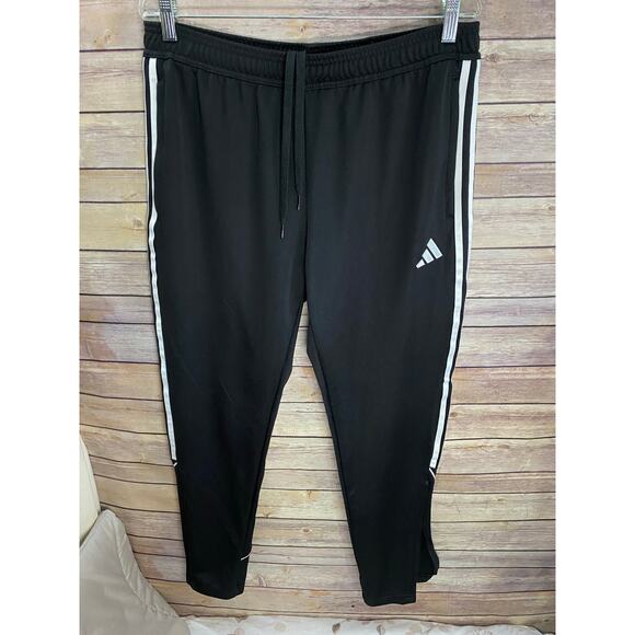 Adidas Sweatpants Mens Large Red Track Pant Warmup 3 Stripe Climalite Logo - Picture 1 of 11